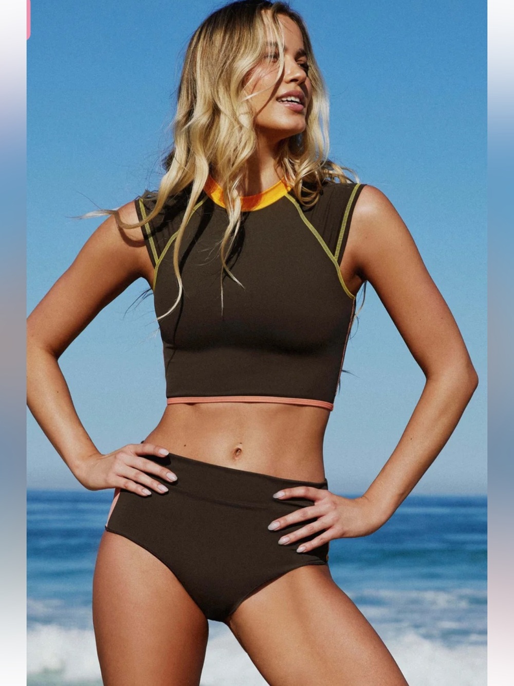 It’s Now Cool The Contour Booty Short L The Contour Tee Peaches XL Bikini Set